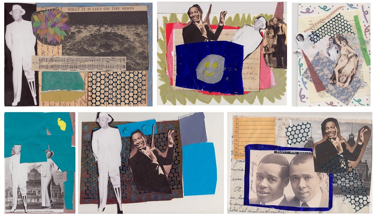 colourful collages featuring photos of black performers